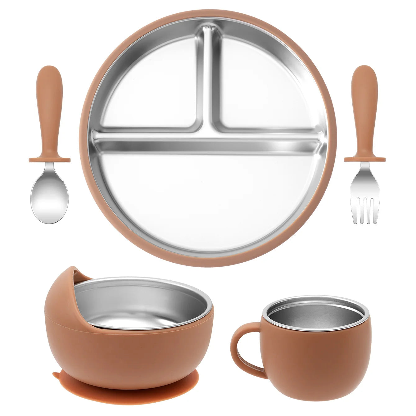 Stainless Steel Baby Feeding Set (5pcs)