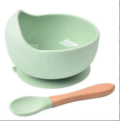 Spill-Proof Silicone Baby Bowl with Spoon