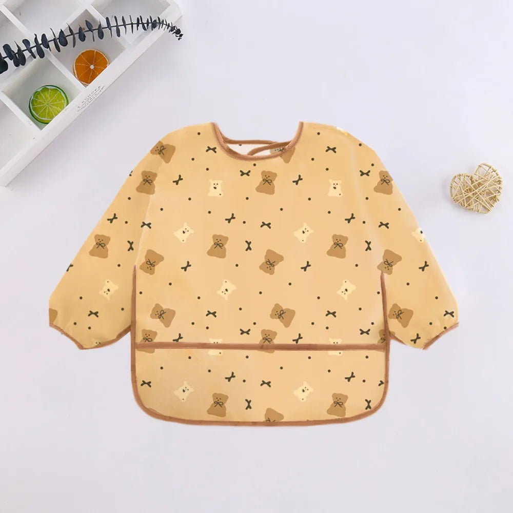 Waterproof Long Sleeve Baby Bib | Full Coverage
