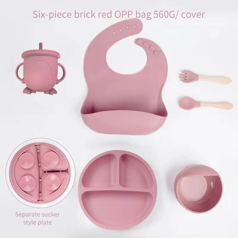 6pcs Silicone Baby Meal Training Set