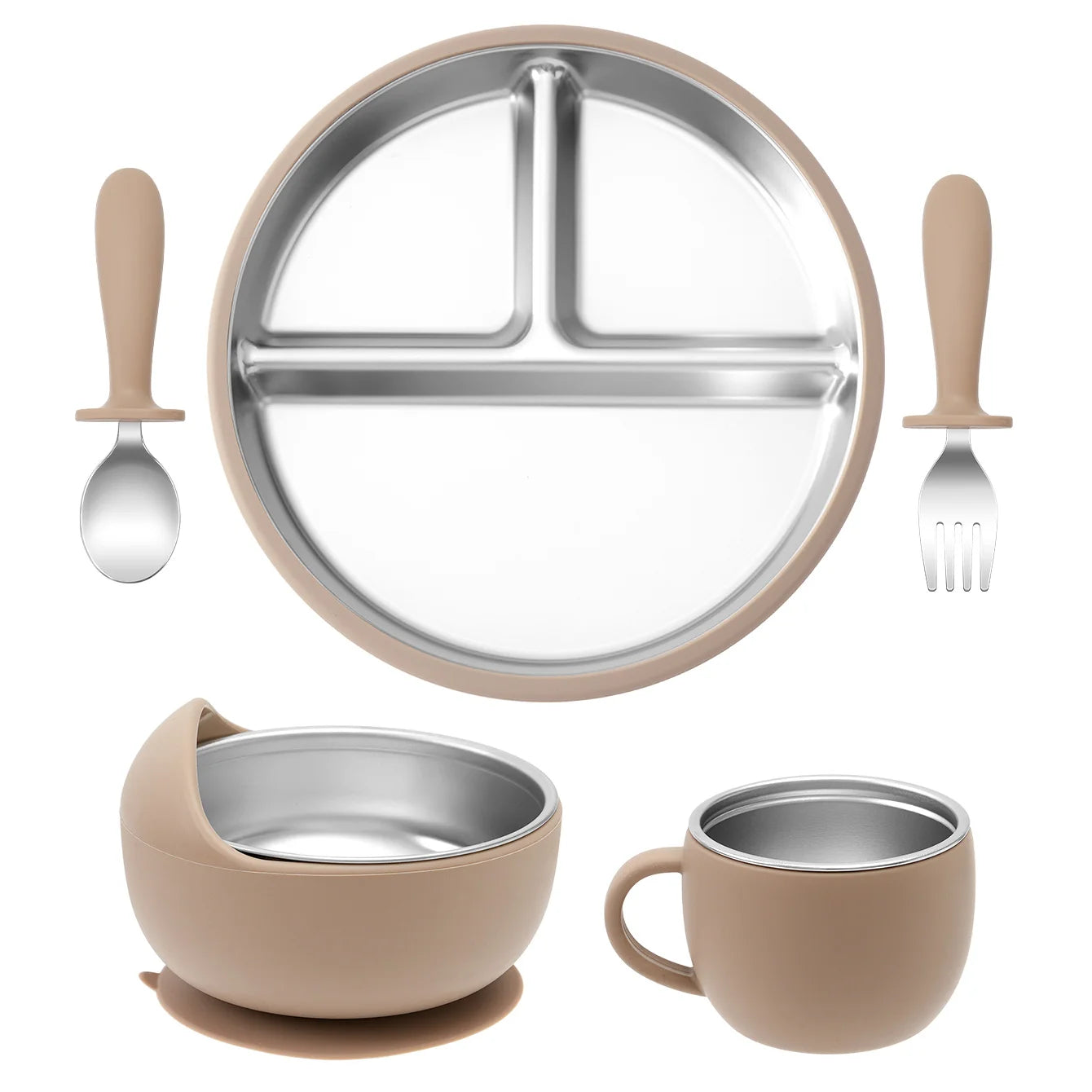 Stainless Steel Baby Feeding Set (5pcs)