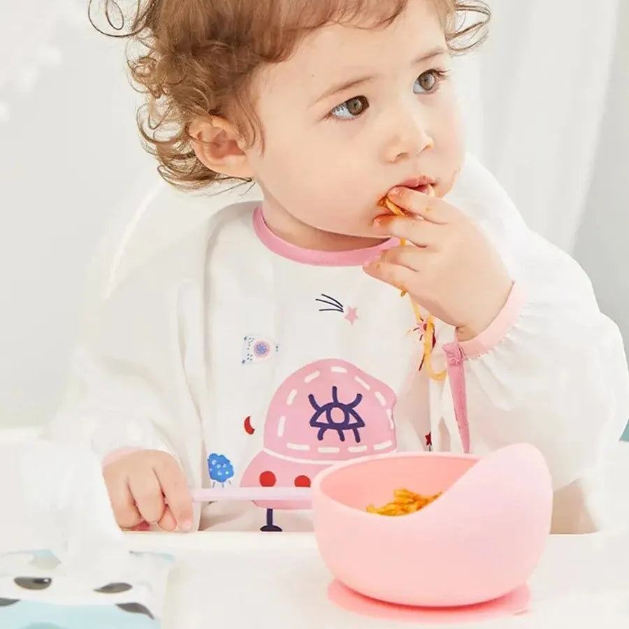 Spill-Proof Silicone Baby Bowl with Spoon