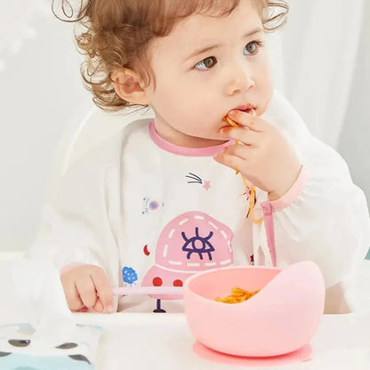 Spill-Proof Silicone Baby Bowl with Spoon