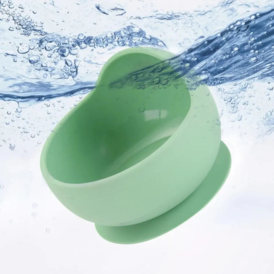 Spill-Proof Silicone Baby Bowl with Spoon
