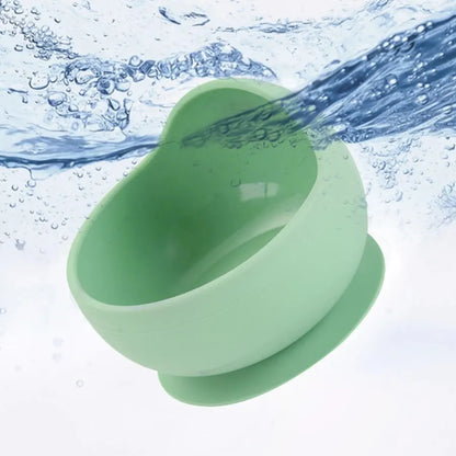 Spill-Proof Silicone Baby Bowl with Spoon