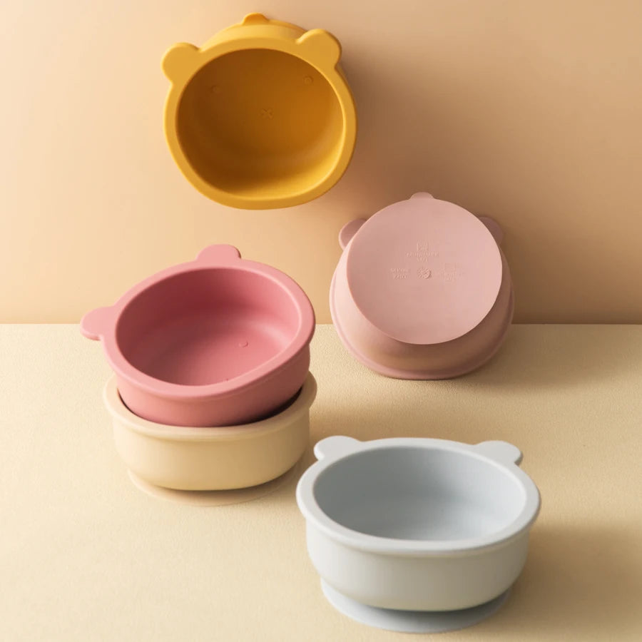 Bear Shape Silicone Baby Suction Bowl