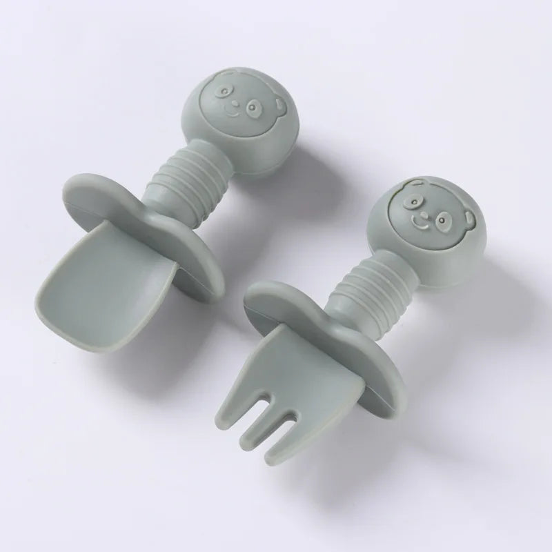 Silicone Baby Spoon & Fork Se