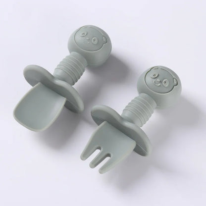 Silicone Baby Spoon & Fork Se