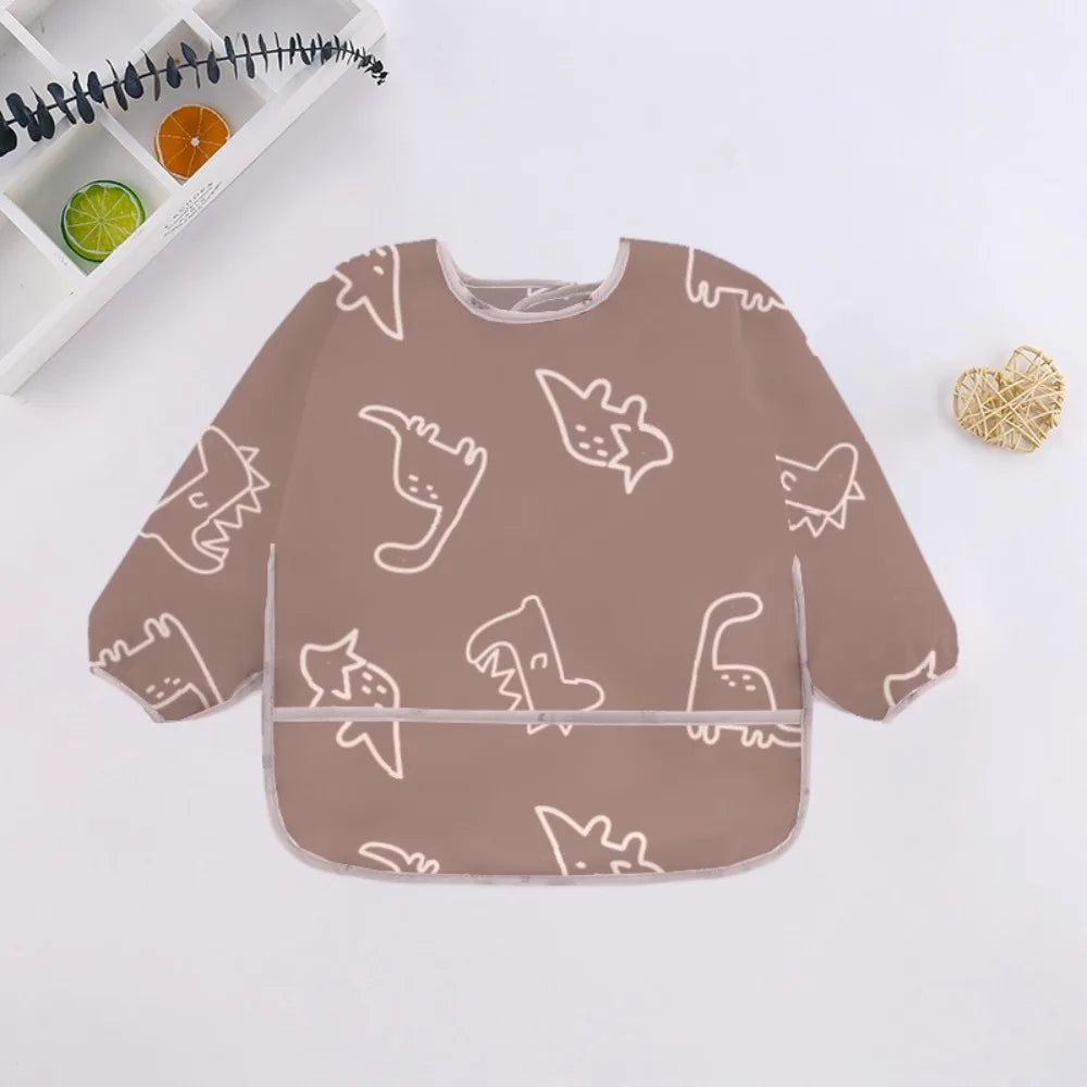 Waterproof Long Sleeve Baby Bib | Full Coverage