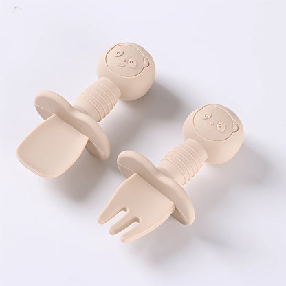 Silicone Baby Spoon & Fork Se
